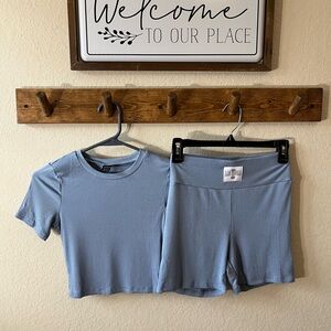 Girl Blue Tank Top with Matching LA Shorts